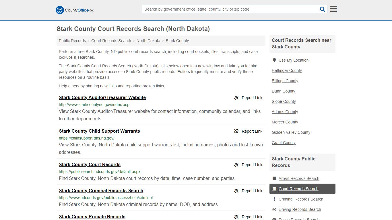 Court Records Search - Stark County, ND (Adoptions ...