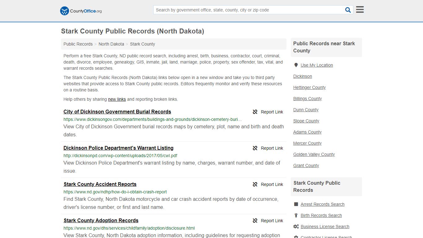 Public Records - Stark County, ND (Business, Criminal, GIS ...